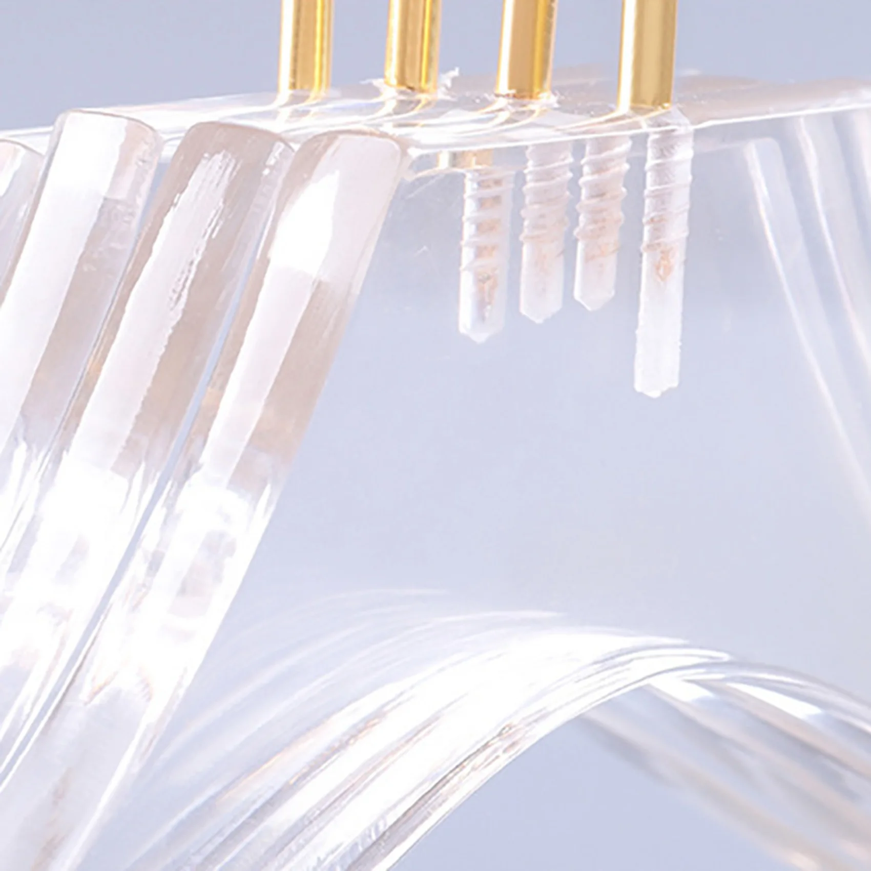 ABWR-10 pçs cabide de roupas acrílico transparente com gancho de ouro, cabide de vestido de camisas transparentes com entalhes para senhora crianças s