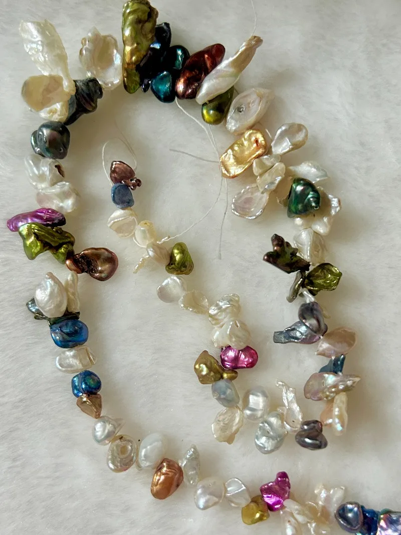 Natural Around 8x18mm Multicolor Color Semi-finished Handmade Necklace