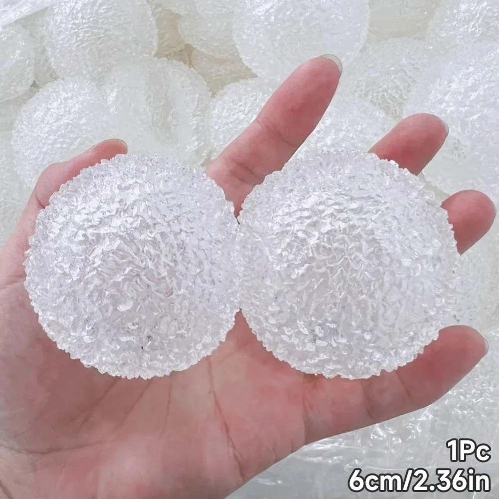Transparent DIY Coconut Oil Stress Ball Shell with Lid Soft Fidget Ball Cute Crinkled Clear Hollow Squeeze Ball Handheld