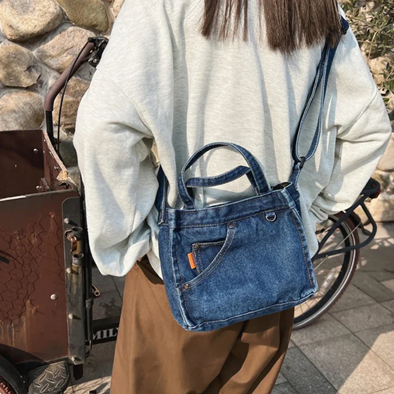 High Quality Denim Cloth Women Little Shoulder Bag Girl Small Casual Handbag Totes Lady Designer Travel Shopping Purse