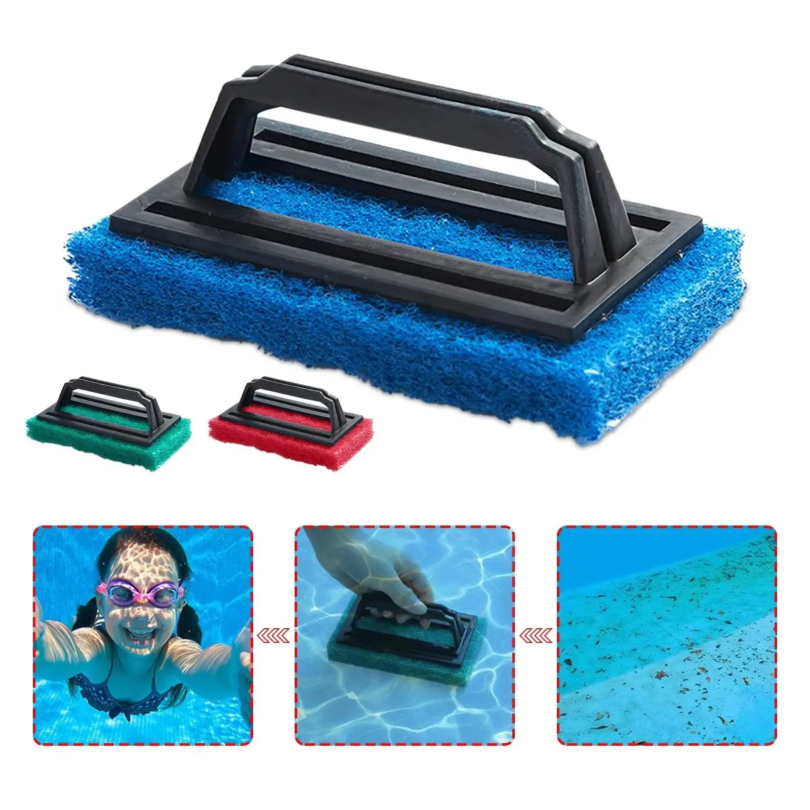 Pool Wall Cleaning Brush Waterline Scrubber Cleaning Pool Hot Spring Swimming Pool Spa Tub Accessory Sponge Brush Pools Cleaner