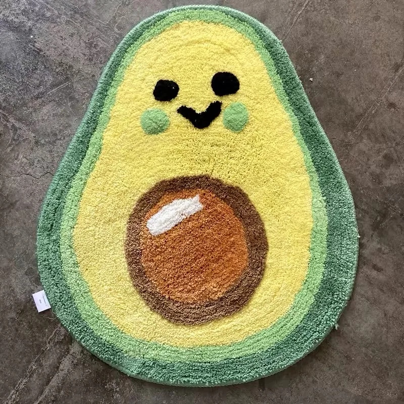 Cherry Orange Avocado Strawberry Fruit Shaped Cartoon Kitchen Mat Anti-Slip Bedroom Floor Carpet Hallway Rug Entrance Doormat