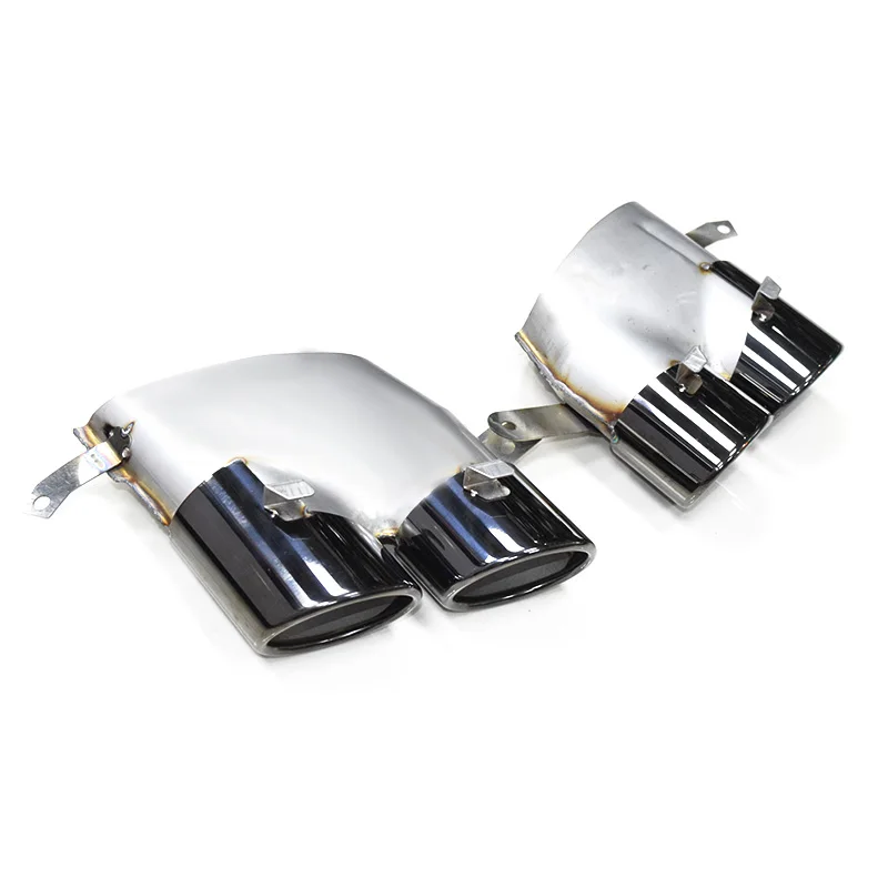 Quad Exhaust Tips S6 Style For Audi A6 A7 C7 C7.5 4G S-Line 2015-2018 Stainless Steel Rectangular To Round Muffler Tip Upgrade image 3