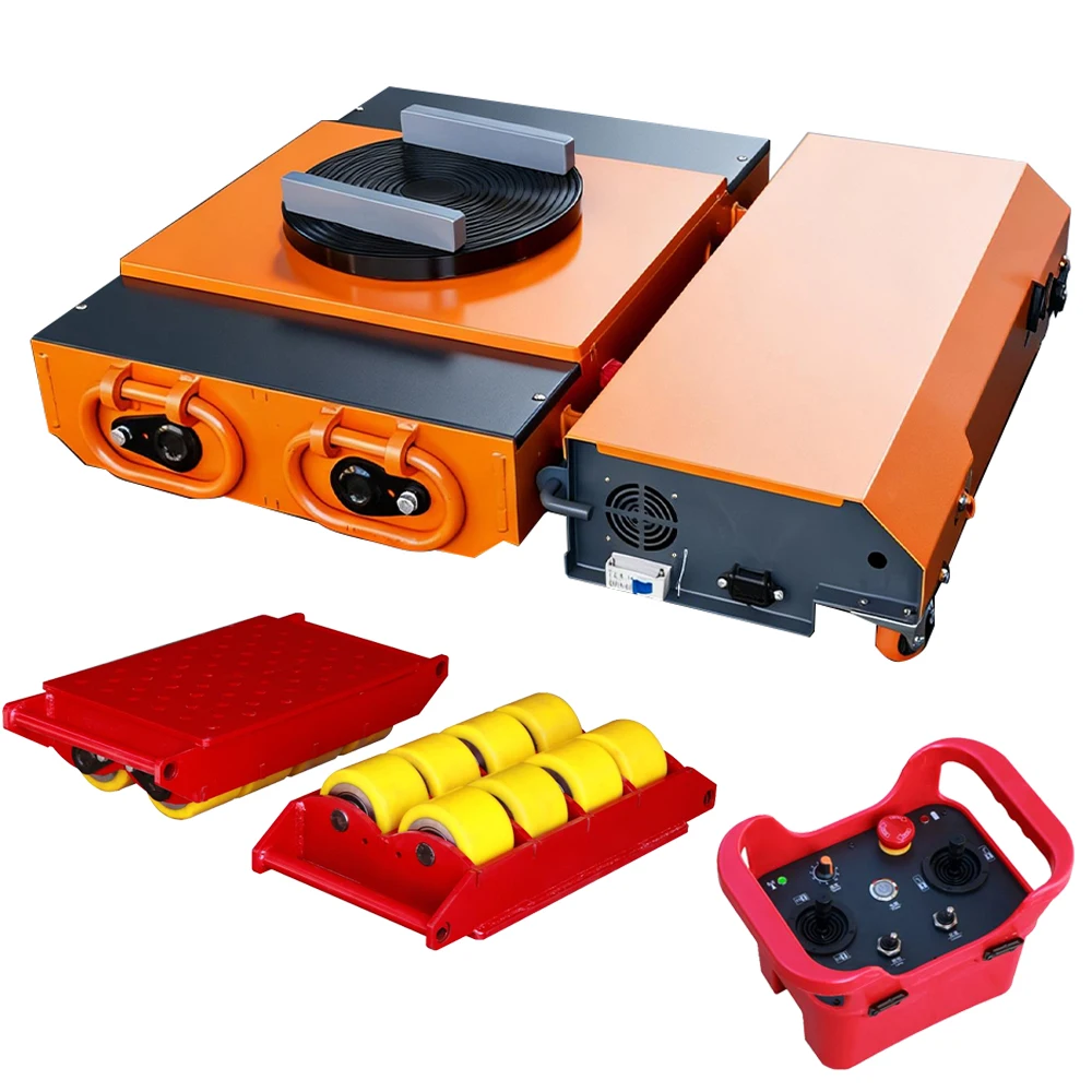 

Machinery Roller Moving Cargo Trolley Electric Skate Industrial Heavy Machine Dolly Roller Remote Control Electric Truck