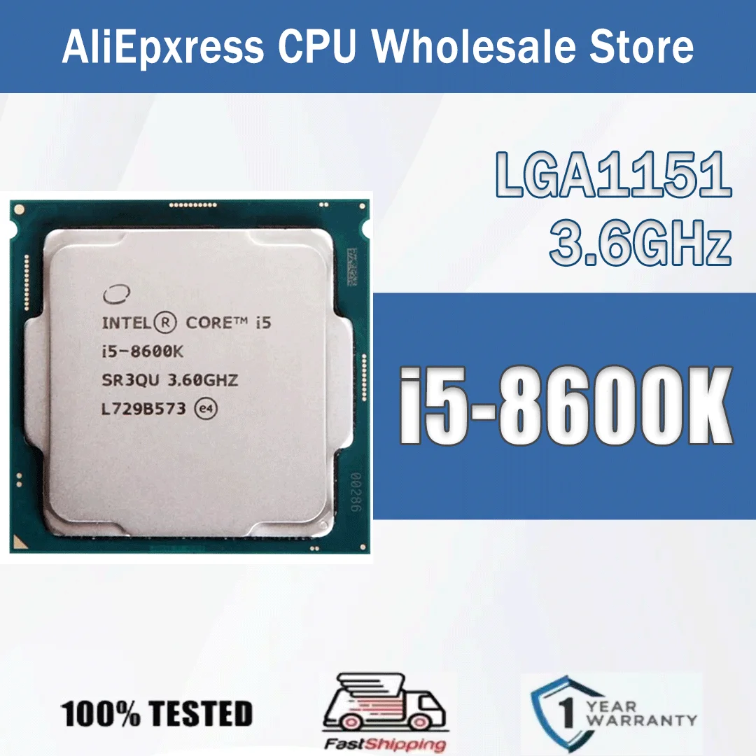 Intel Core i5-8600K 3.6GHz  6 Core 6 Thread CPU Server 9M 91W i5 8600K Desktop Processor I5 8600K interface Socket LGA 1151