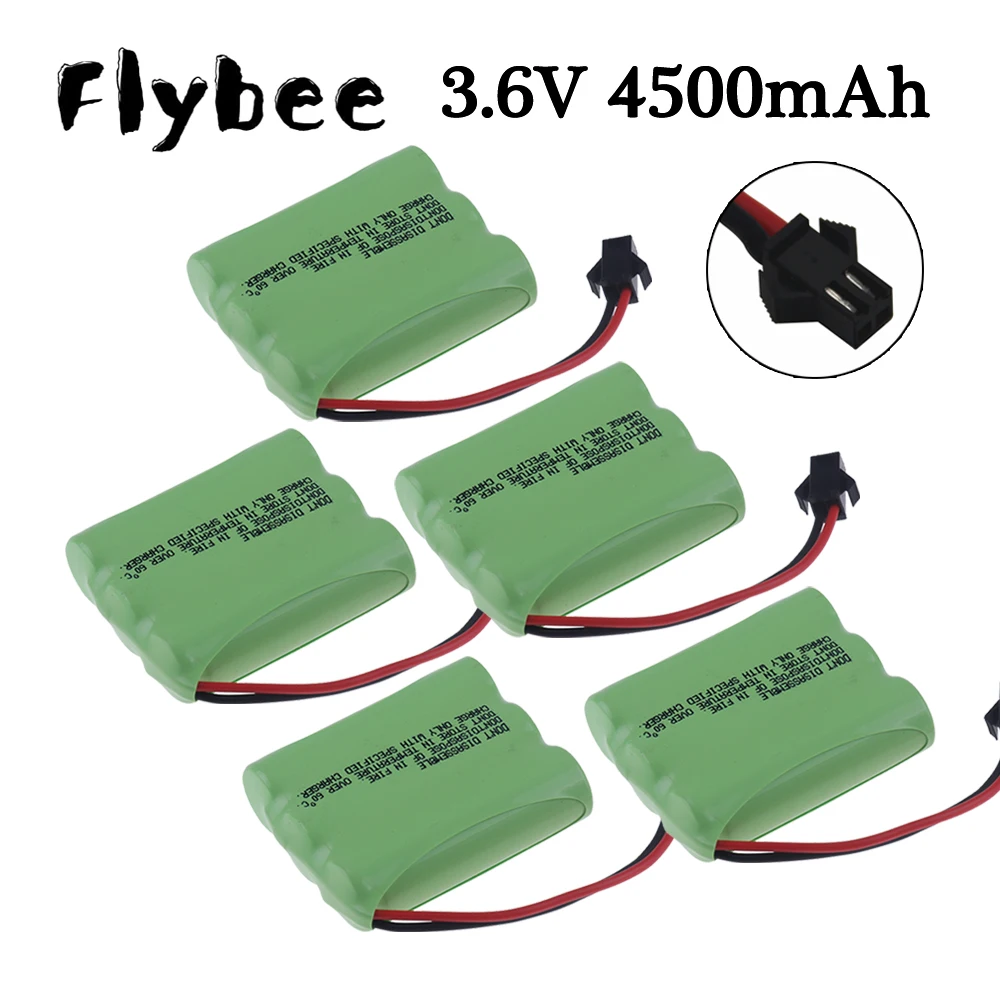 Upgrade 4500mah 3.6V Ni-MH AA Battery Pack 3.6V Rechargeable NiMH Battery SM Plug For Rc Toys Model Car Boat Truck Train Parts