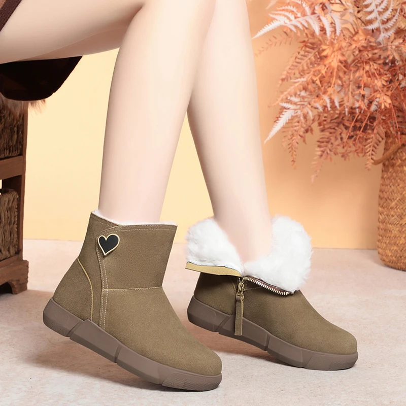 

DIMANYU Women's Winter Boots Genuine Leather 2024 New Natural Wool Female Ankle Boots Non-slip Women's Marton Boots