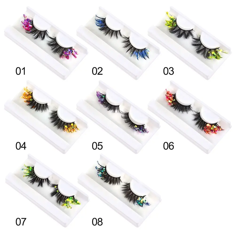 3D Glitter Sequin False Lashes Fluffy Drag Makeup DIY Lashes Decorative Glitter Eyelashes Different Style Fake Eyelashes