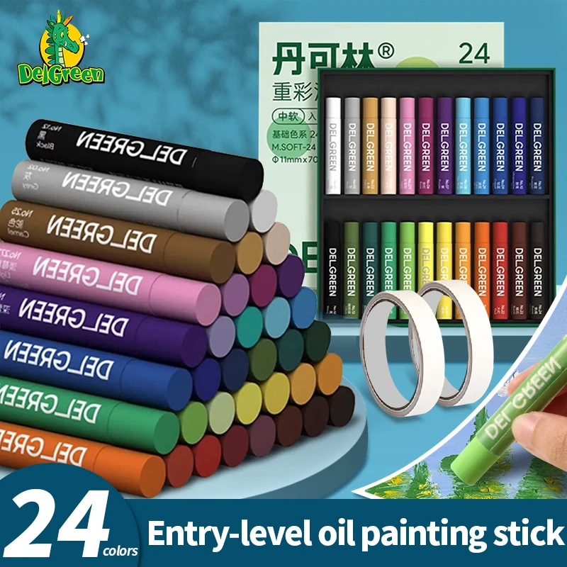 DELGREEN Oil Pastel 24/36Colors Beginner Art Soft Oil Pastel/Crayon Drawing Graffiti Student Oil Pastel Painting Art Supplies