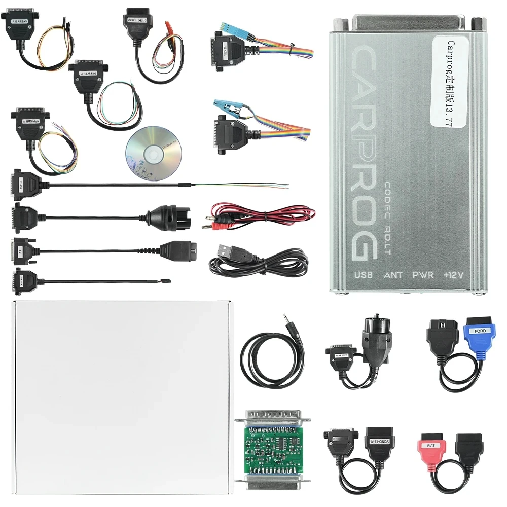 2026 Online Carprog v13.77 Adaptador Completo SERG2000CAR000UA com Caixa de Ferramentas Car Prog Programador de Airbag/Rádio/IMMO/ECU Ferramenta de Reparo Automotivo
