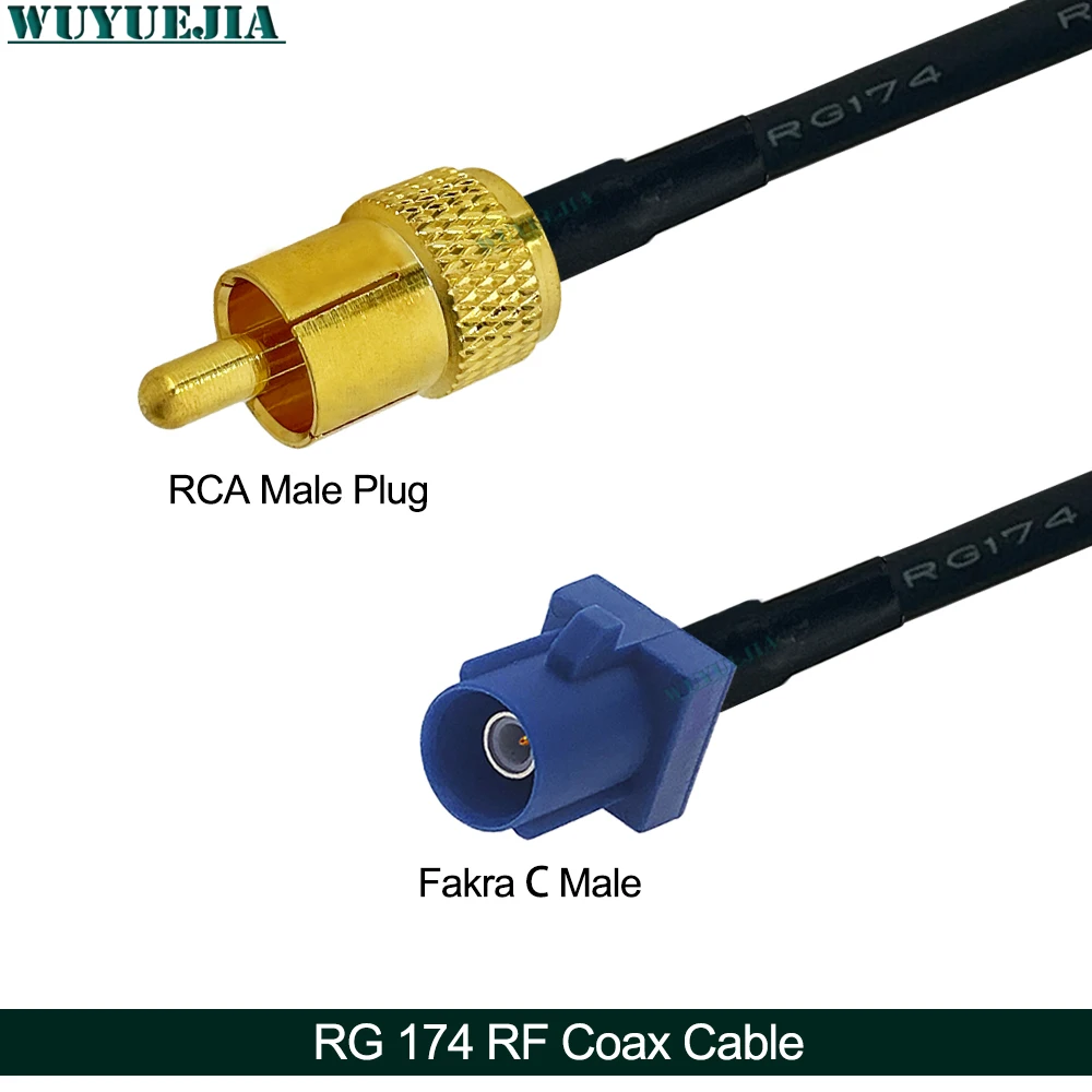10CM-20Meters RCA Male to Fakra C Male /Female Adapter RF Coaxial Cable RG174 Pigtail for Car Parking Reversing Rear View Camera