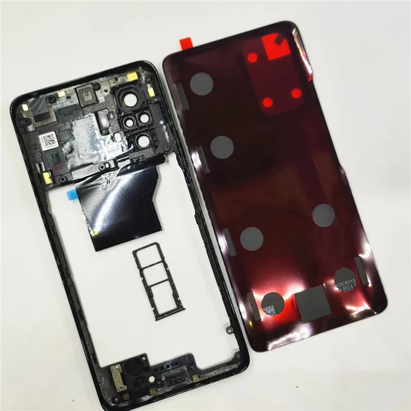 Full Housing For Xiaomi Redmi Note 10 Pro 4G M2101K6G Middle Frame +Battery Back Cover Rear Door+Sim Card Tray Repair Parts