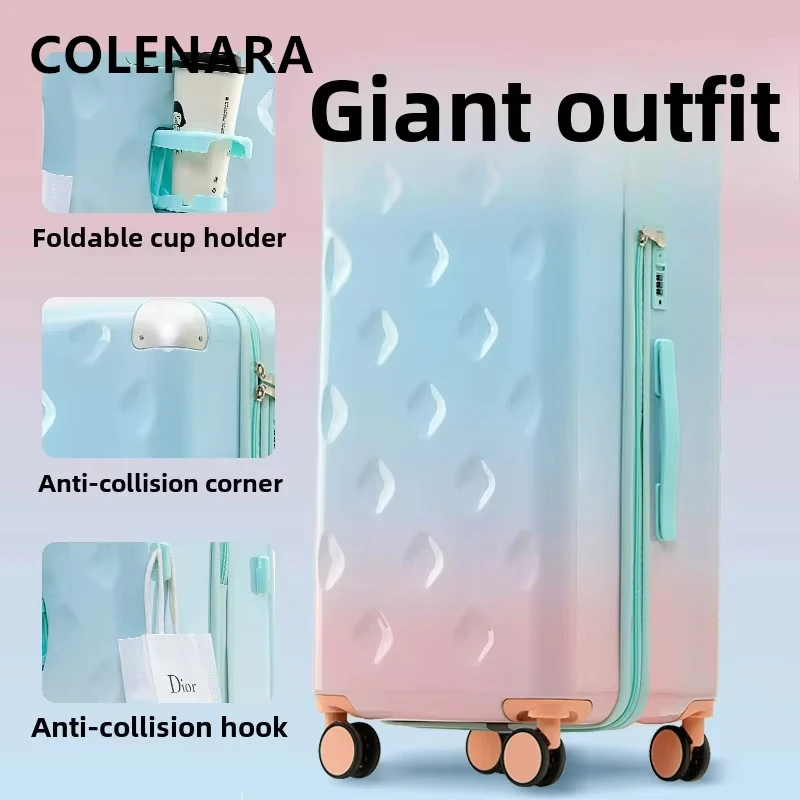 

COLENARA 20"24"26inch Luggage High-quality Large-capacity Trolley Case Multi-functional Boarding Box Women's Travel Suitcase