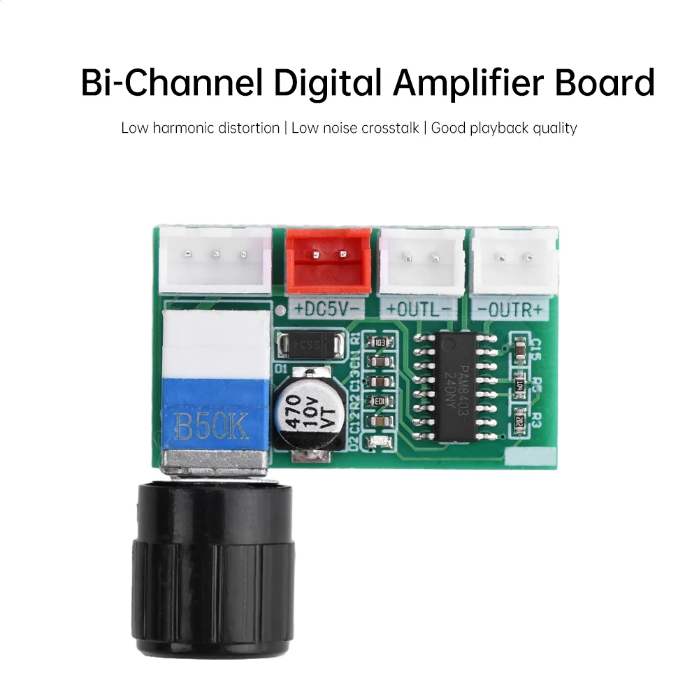 DC5V XH-A154 PAM8403 Powered Miniature Digital Amplifier Board Module Speaker Production with Knob 3W+3W Amplifier Module