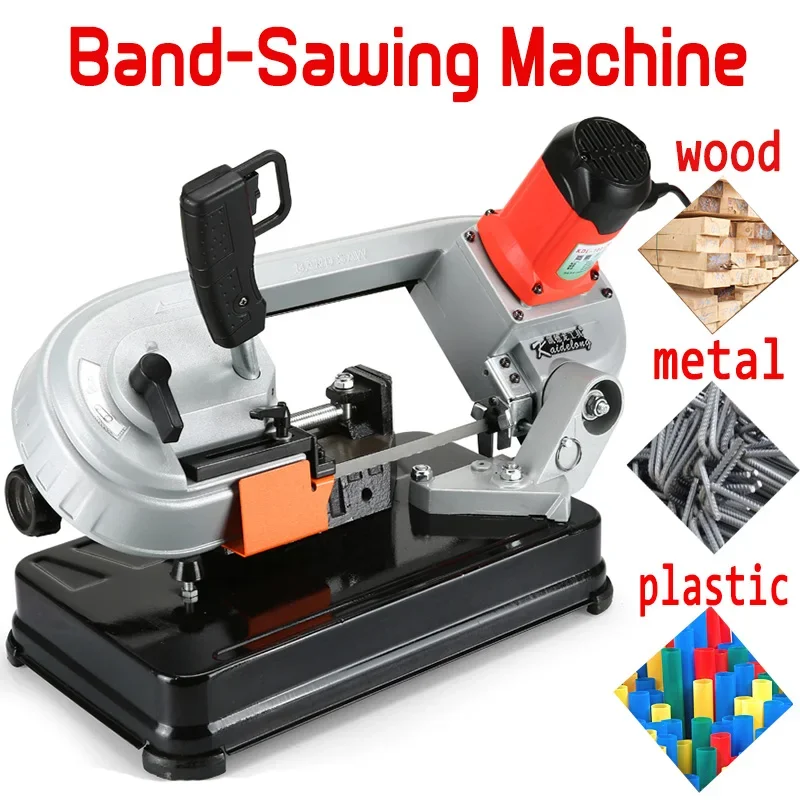 

Multi-function Variable Speed Saw Mini Metal / Woodworking Band Saw Household Electric Cutting Machine DLY-100