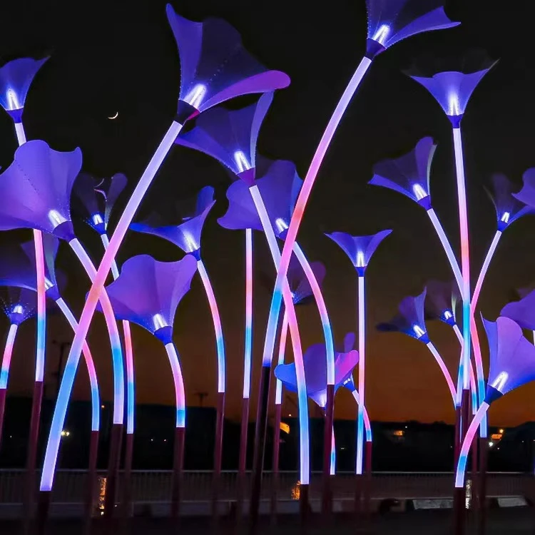 

Led Horn Flower Light Outdoor Waterproof Landscape Light Road Lighting Lamp Plaza Park Morning Glory Lawn Lamp
