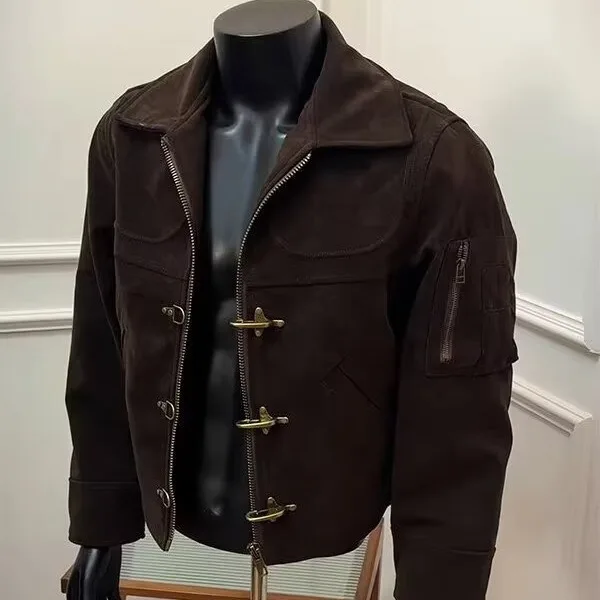 

Модная ретро-куртка большого размера из искусственной кожи для мужчин, осенне-зимняя, трендовая, универсальная, премиум-класса