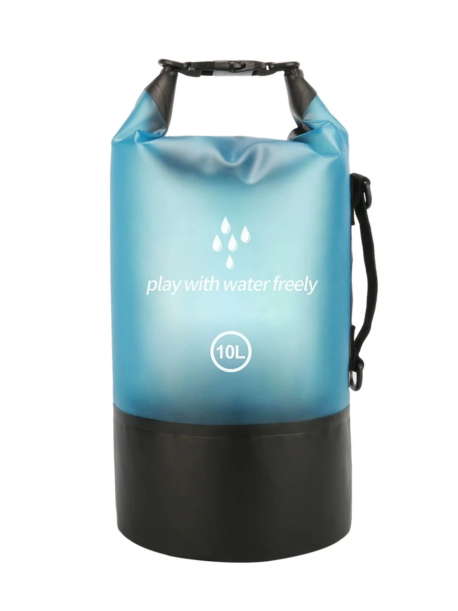 2L Waterproof Backpack Foldable PVC Dry Bag Adjustable Shoulder Strap Lightweight Pack for Water Sports River Drifting Kayak