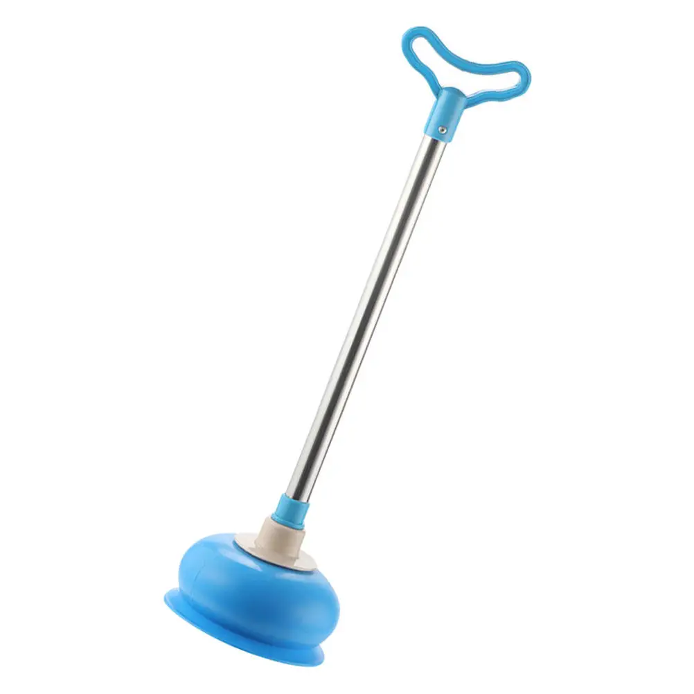 1Pcs Bathroom Toilet Plunger Suction Cleaner Blue Rubber Drain Dredging Tool for Sewer Cleaning Closestool Clog Solver Home Use