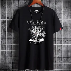 Anime 2022 Summer Men Tops Plus Size S-6XL Loose Short Sleeve Breathable Cotton Man Tshirt Men's Casual Vintage Print T-shirts