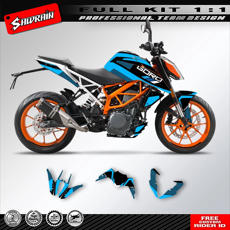 Sawrain دراجة نارية الرسومات الخلفيات الشارات ملصقات عدة رقم اسم مخصص ل KTM DUKE 125 390 2017 2018 2019 2020 008