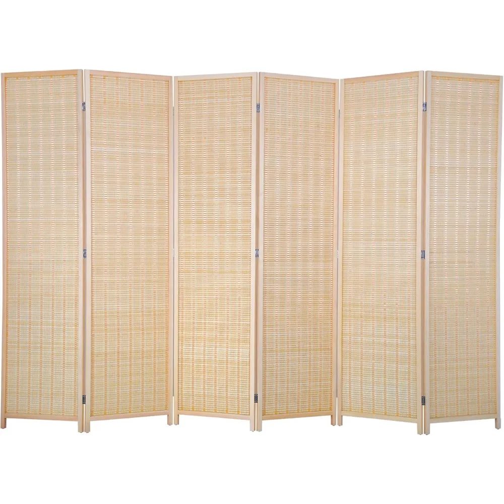 

Bamboo Room Divider Portable Room Dividers and Folding Privacy Screens，for Creating Privacy in Living Spaces,6 Panel
