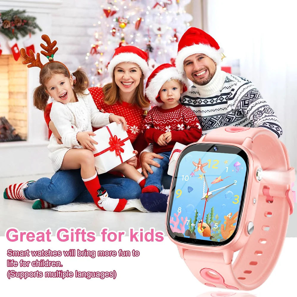 أطفال SmartWatch كاميرا مشغل فيديو 26 لعبة ألغاز 500mAh بطارية مصباح يدوي عداد الخطى الأطفال مقاوم للماء Smartwatch الفتيات هدية