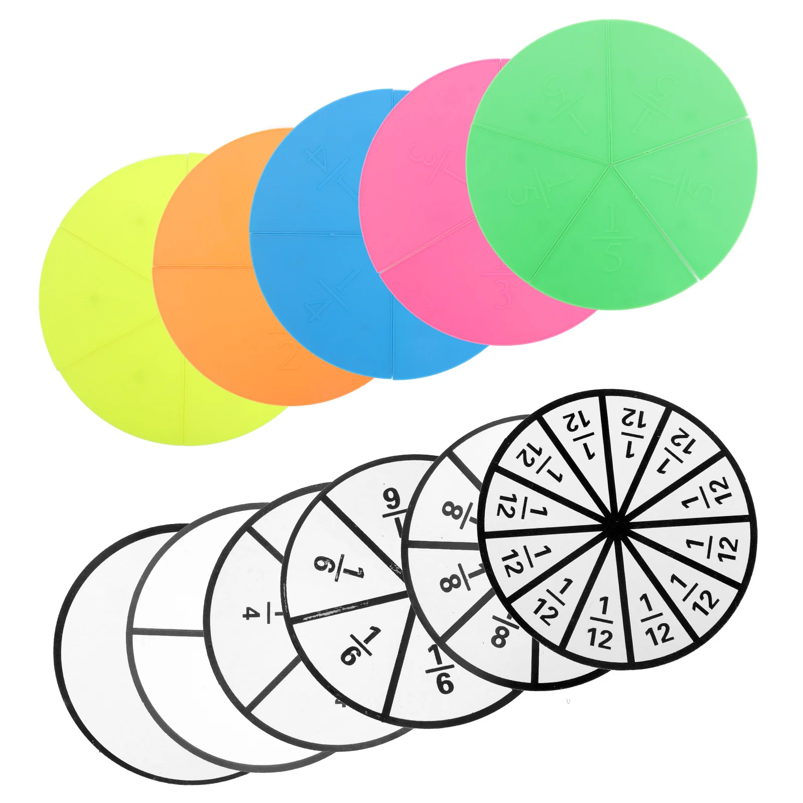 1Set Magnetic Fraction Circles Educational Demonstrator Classroom Home Learning Improve Math Understanding Circular Childrens