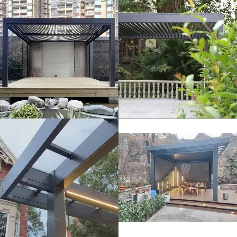 for Aluminium Pergola with Retractable Roof Waterproof Sunproof for Patio Garden Balcony