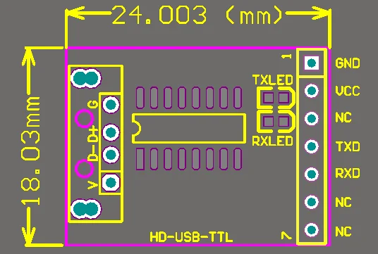 USB to TTL Converter with Serial Communication Support for Win7/8/10 System with Indicator Lights