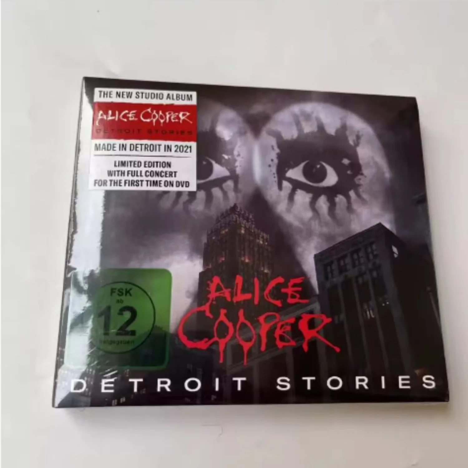 

Dark Gothic Hard Rock Music CD Foggy Urban Building & Bloody Eye Dark Art Cover Premium Collectible Heavy Metal Disc