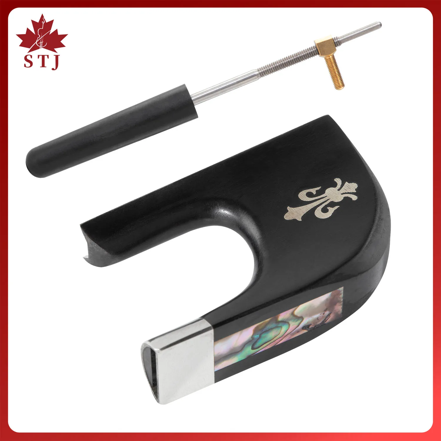 Bass Frog with Horsehair German Style 3/4 Upright Double Bass Bow Ebony Frog Copper Mounted Screw