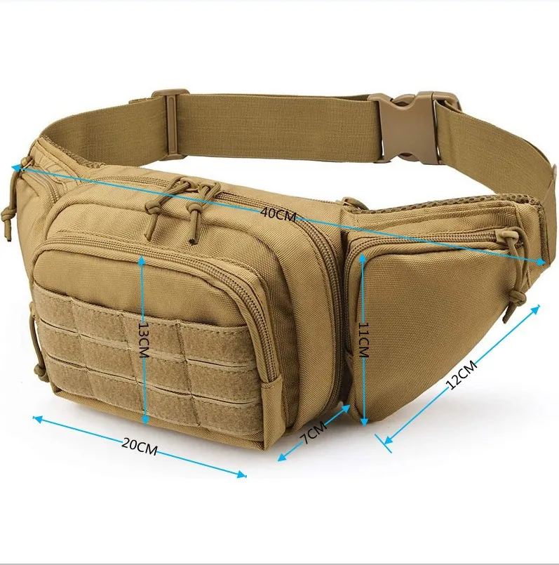 Tactical Multi-function Waist Pack Fanny Packs for Men Nylon Shoulder Hiking Mobile Phone Bag Sports High-capacity Waist bag sac view 5