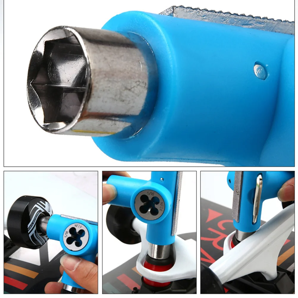 T Multi-Function Skateboard T All In One Skate Tool Portable Repair Wrench For Skateboards Longboards Black