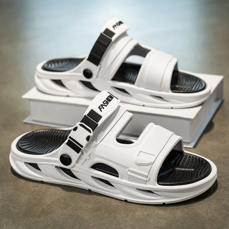 Moda verão sandálias masculinas antiderrapante homem sapatos de jardim tamancos plataforma chinelos masculino lazer slide confortável casual sapatos de praia