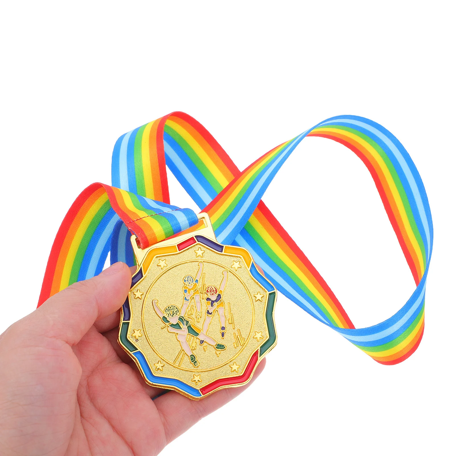 

Gold Skating Award Medals Neck Ribbon Lightweight Prizes for Kindergarten Sports Day Winner Medals Skating Events