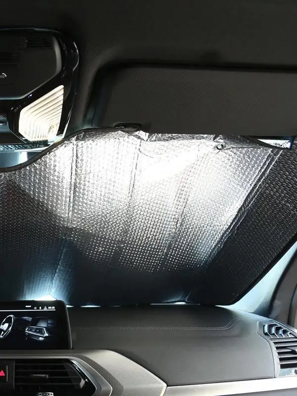 

220x80CM Auto Truck Front Window Cover Suction Cup Foldable Car Sunshade Windshield Cover Sun and Heat Protector for Truck