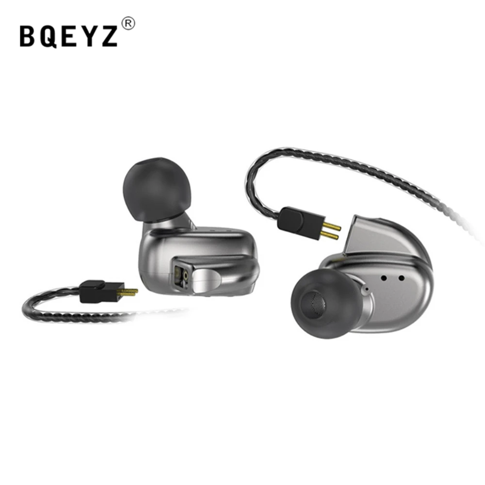 

BQEYZ KC2 HIFI IEMs Earphones 2DD+2BA Bass DJ Monitors Game Wired Earphones Audiophile Music Detachable 3.5mm Plug Mic Cable