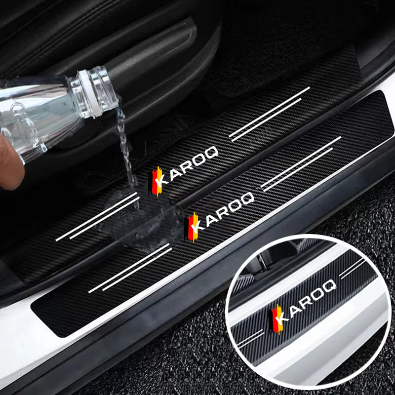 

Наклейка на порог автомобиля для Karoq Rapid с логотипом, защитная лента для защиты от царапин, лента для порога, водонепроницаемая защитная пленка, аксессуары
