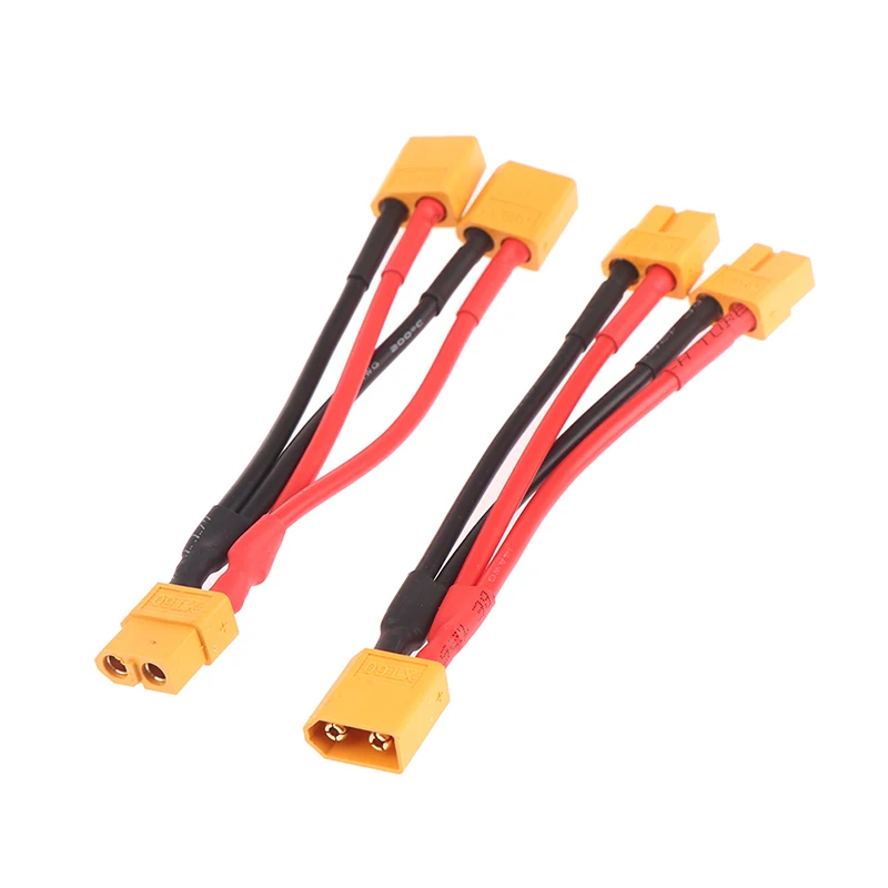 Male Female Cable Dual Extension Y Splitter 3-Way 14AWG Silicone Wire XT60 Parallel Battery Connector For RC Motor