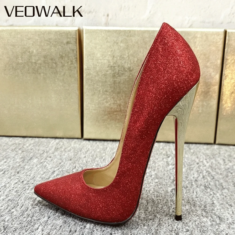 

New 14cm/16cm Ultra High Heel,Women Shiny Red Black Pointed Toe Stilettos Pumps Club Pole Dancing,Catwalk,Crossdresser Plus Size