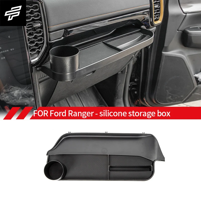 

For Ford Ranger WildtrT9 2022 2023 2024 2025+ co-driver storage box ，with mobile phone holder with hook storage box