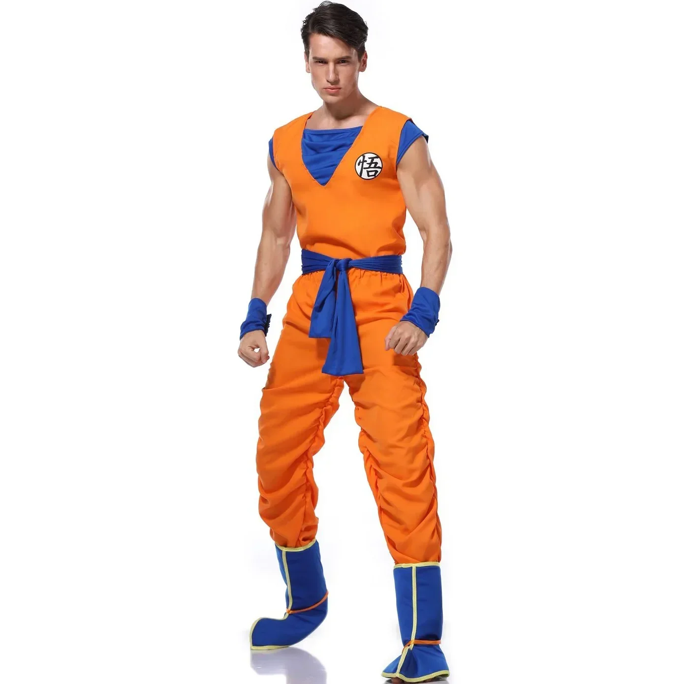 2024  Japanese Anime Adult Orange Suits Son Goku Cosplay Costume Anime Superheroes Jumpsuit Role Play Dress Up