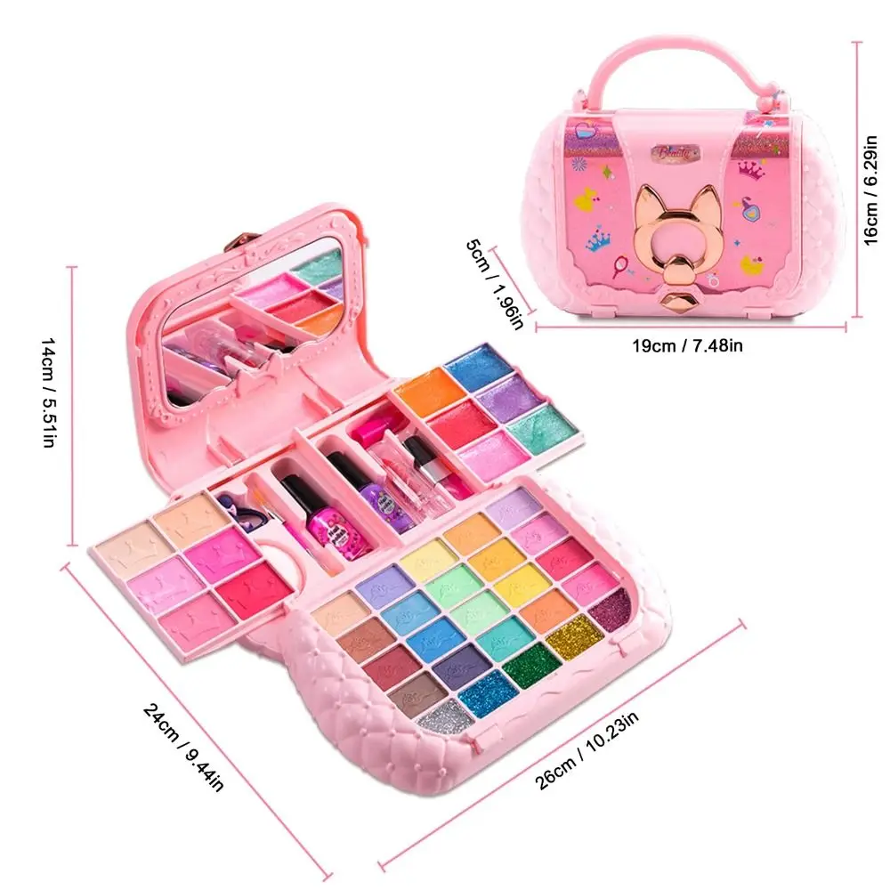 New With Cosmetic Kids Makeup Kit Pink Princess Makeup Toy Kits Little Girls Makeup Kit Toddler Kid Children