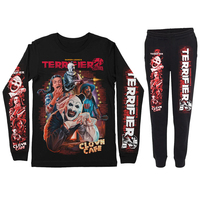 Terrifier Halloween Cosplay Sweatshirts Jogger Pants Two Piece Set Fashion Streetwear Sweatpants Women Men's 2pcs Set