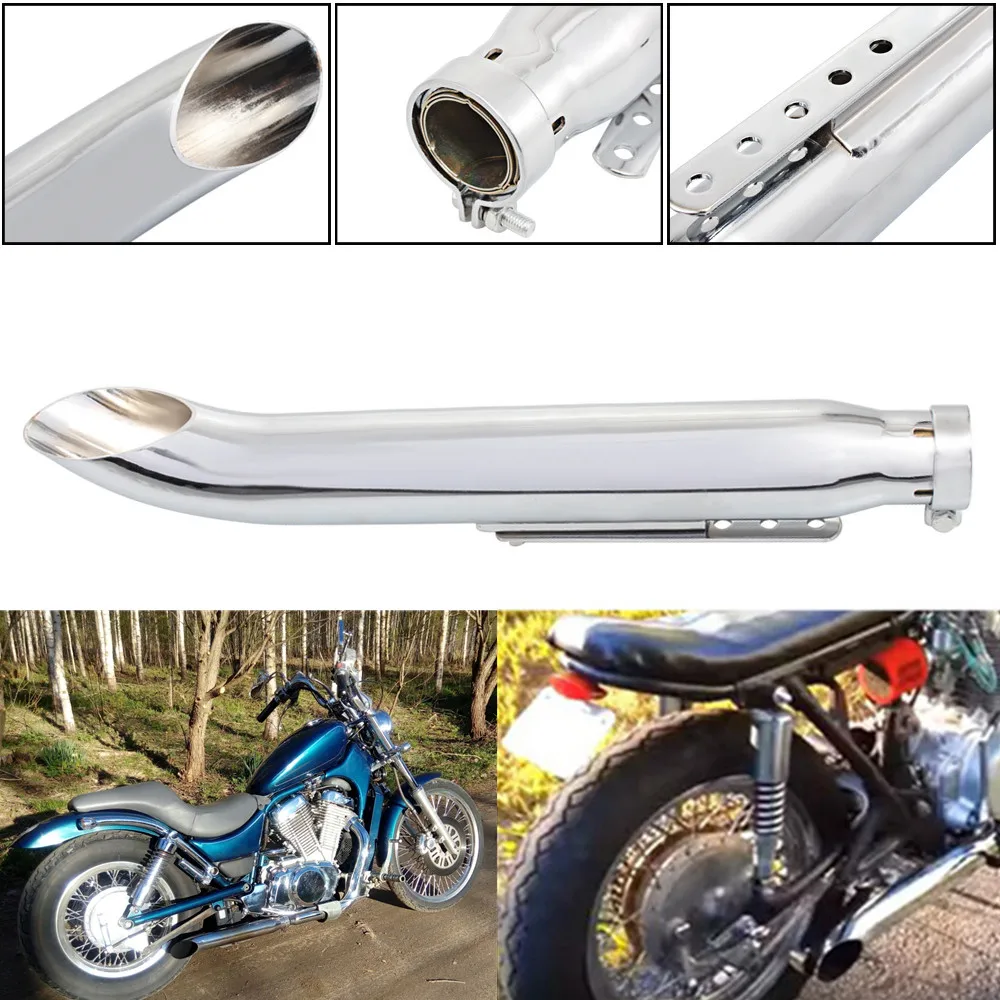 Motorcycle Silencer Retro Exhaust Muffler Pipe Tip Moto Rear Pipe Tube Exhause For Harley Bobber Honda CG GN Suzuki VS750 VL125