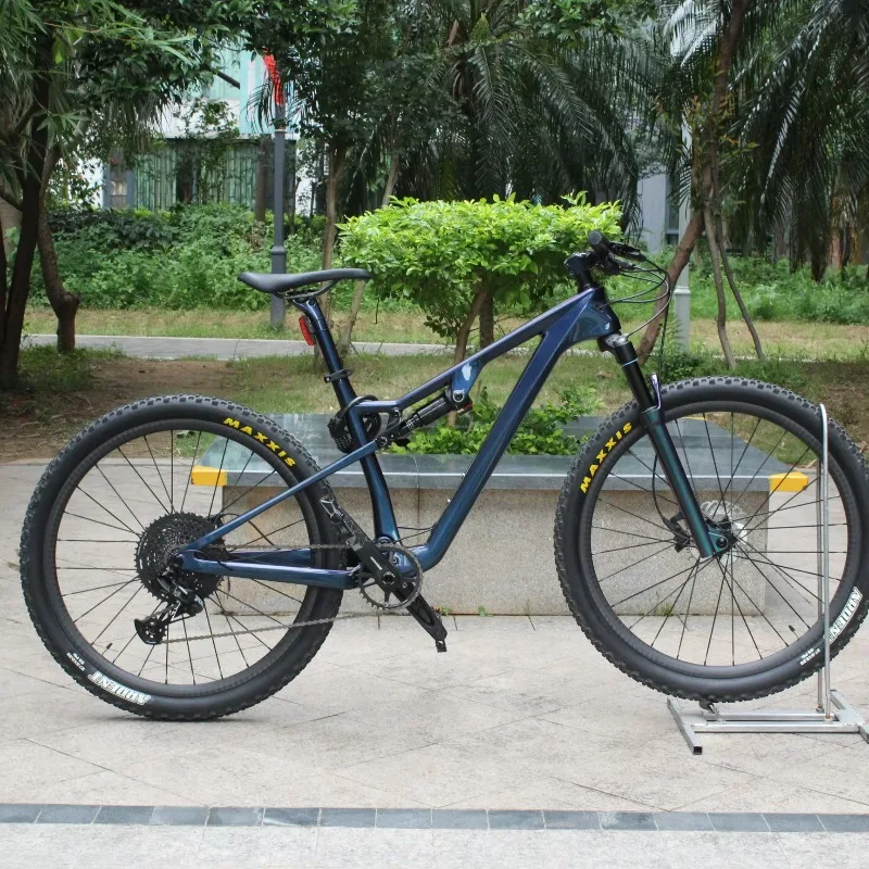 

Wholesale 29ER Full Suspension Mountain Bike 12-Speed Carbon Frame with Carbon Fibre Suspension Fork Brake Line Braking System
