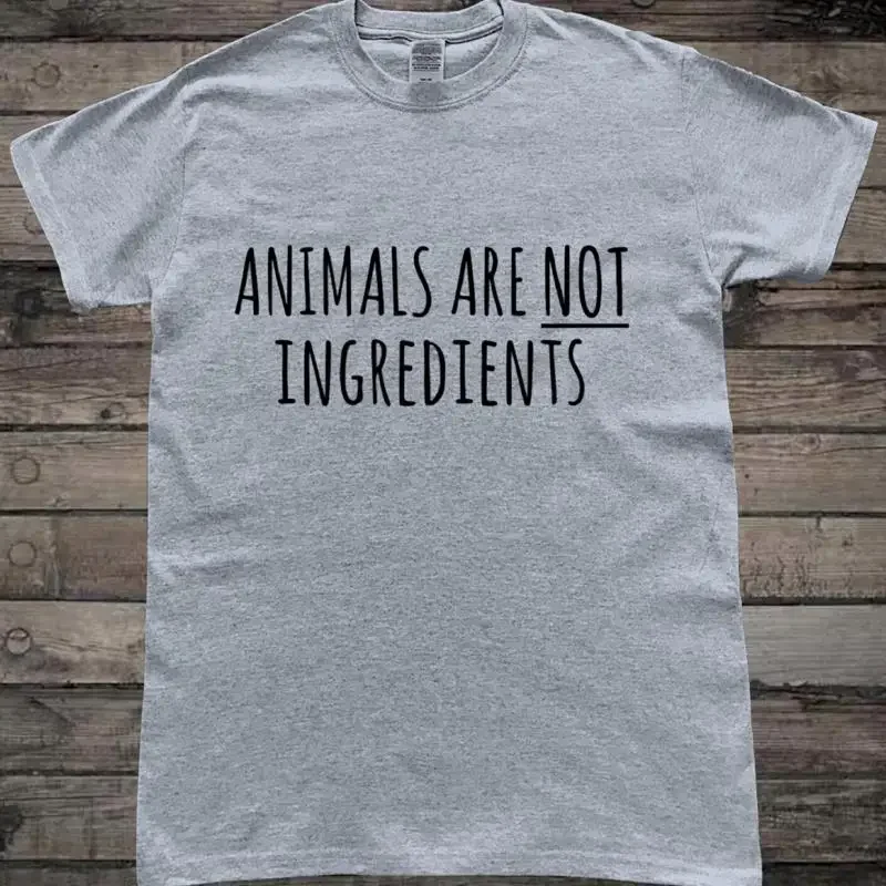 Animals Are Not Ingredients Animal Lover Veggie Vegan Slogan T-Shirt