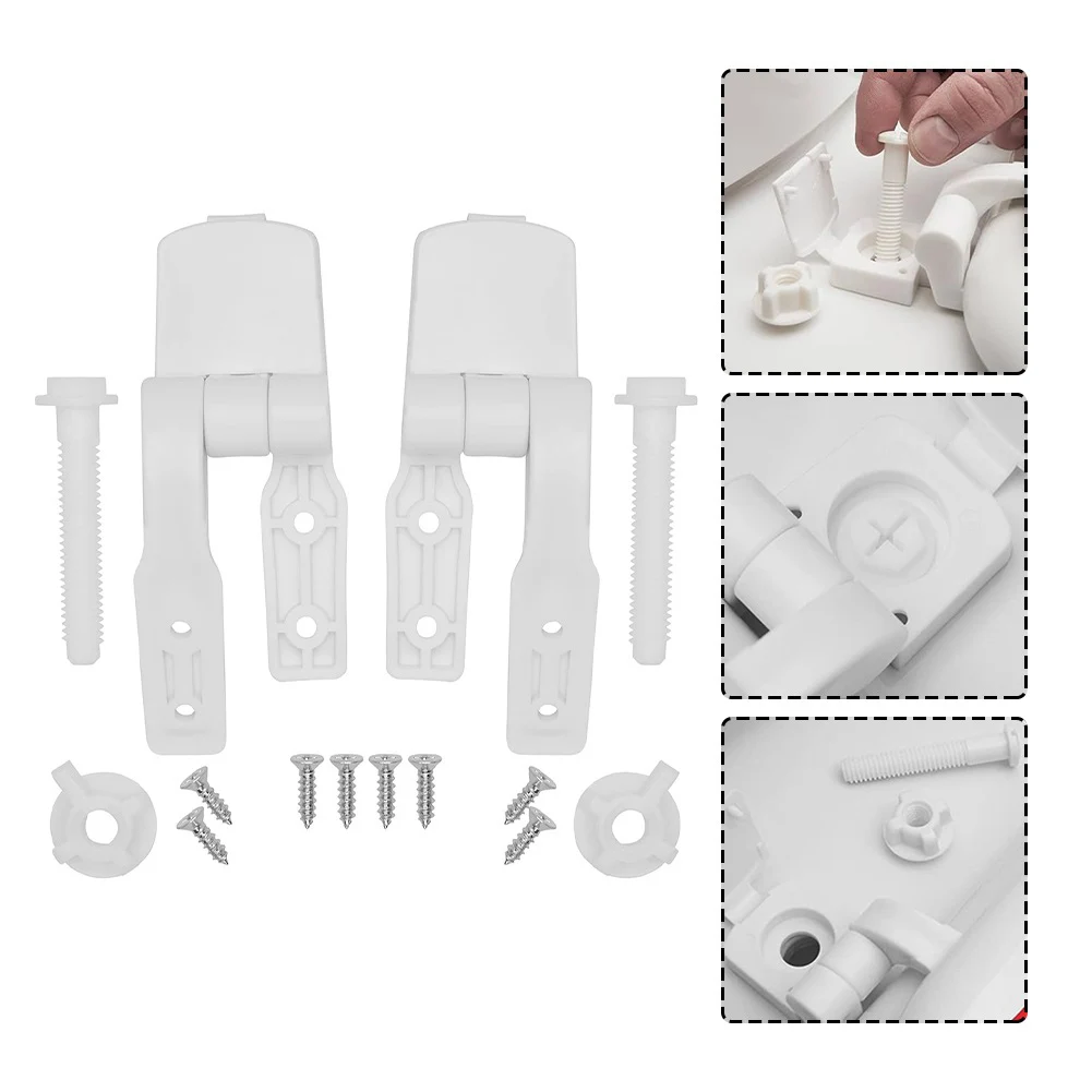 Plastic Toilet Seat Hinge Replacement Kit with Bolts Screws Nuts Designed for Front Toilet Seats Reliable and Sturdy Parts