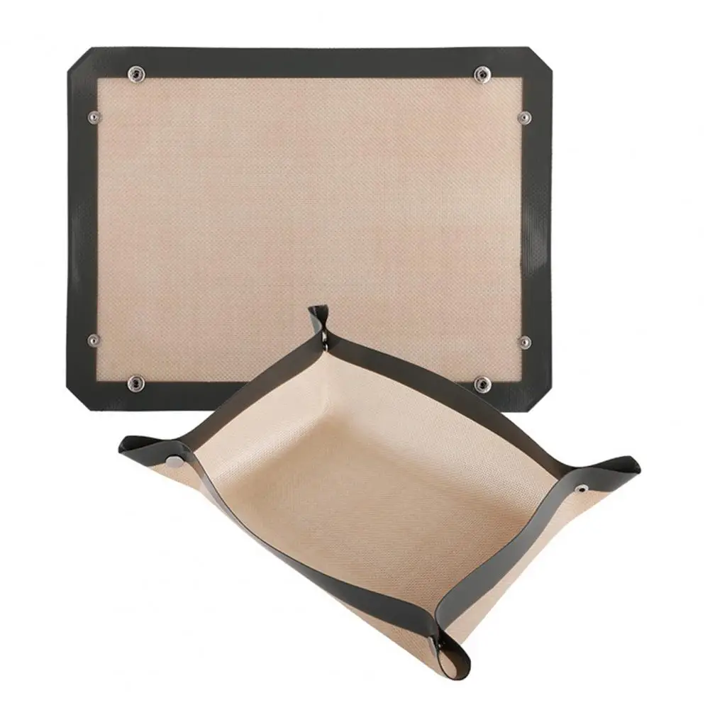 Silicone Baking Mat with Snap Locks Convertible Nonstick Fiberglass Pastry Sheet Heat Resistant Kitchen Tray with Raised Edges